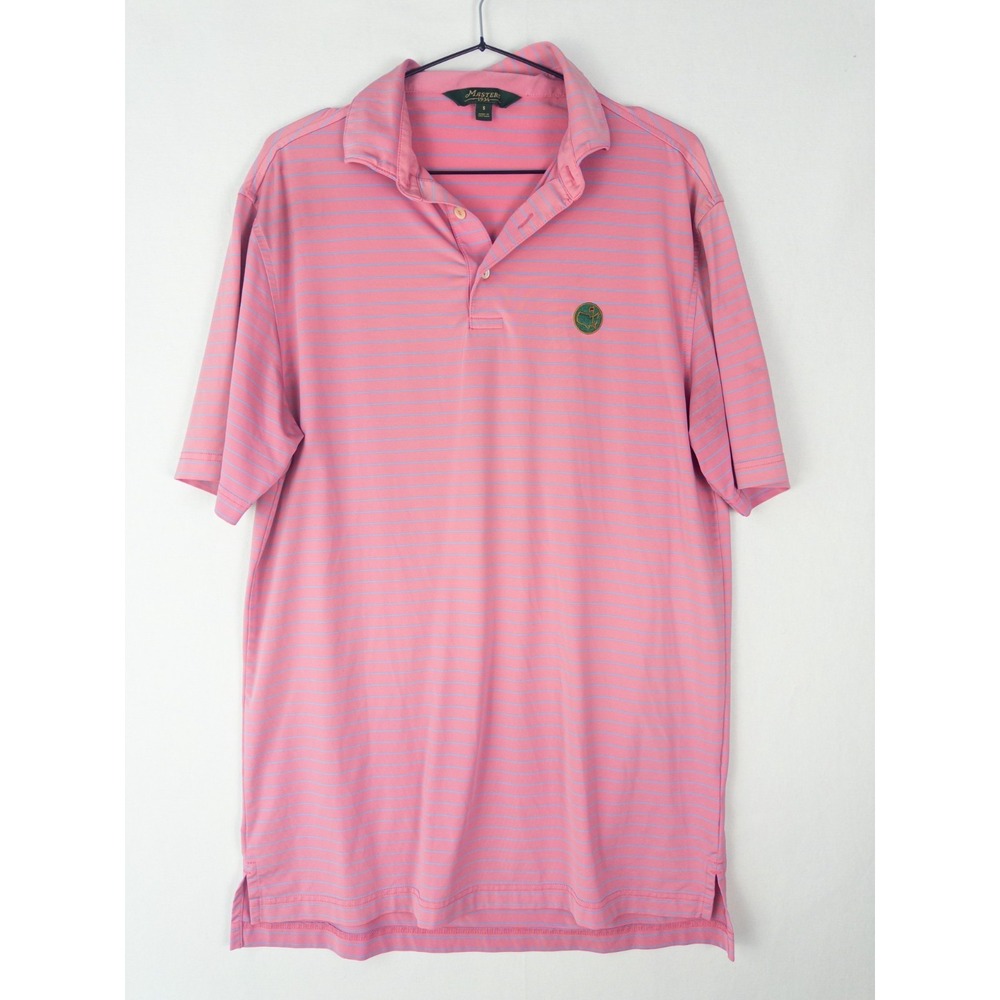 Masters 1934 Berckmans Mens S Pink Striped Golf Polo Shirt Augusta National